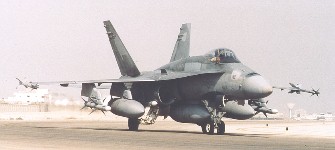 A CAF CF-18 returns from a CAP mission